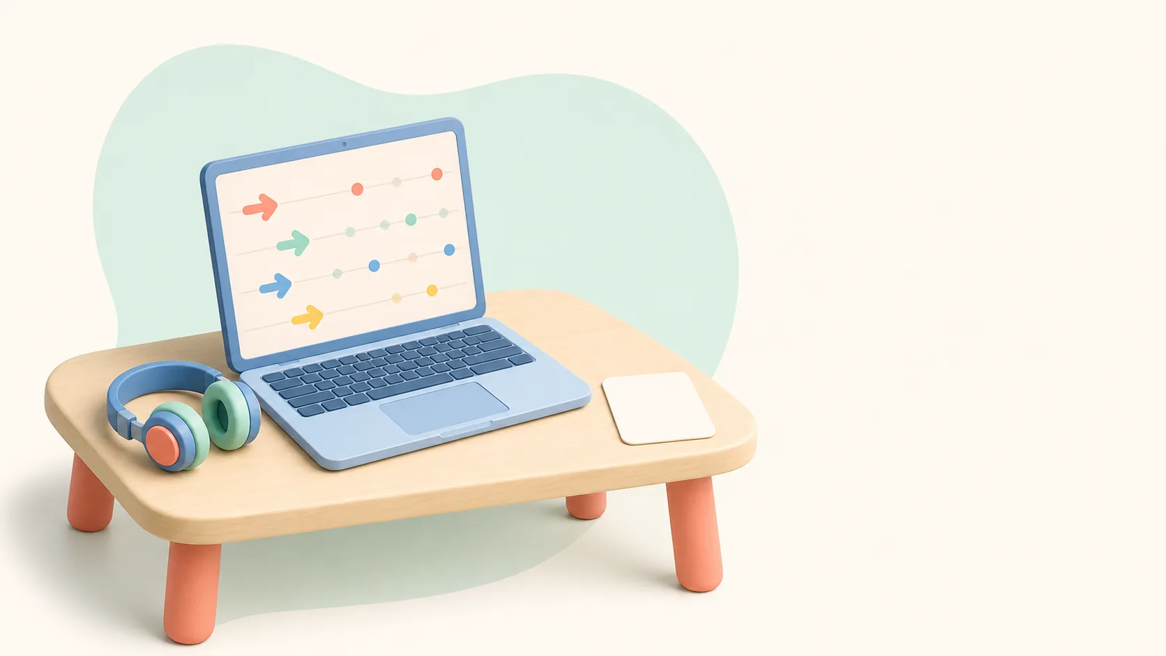 A simple rhythm-game maker kit with laptop and headphones