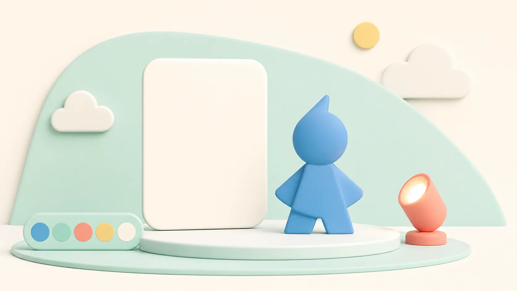An original hero silhouette with colour choices and a small spotlight