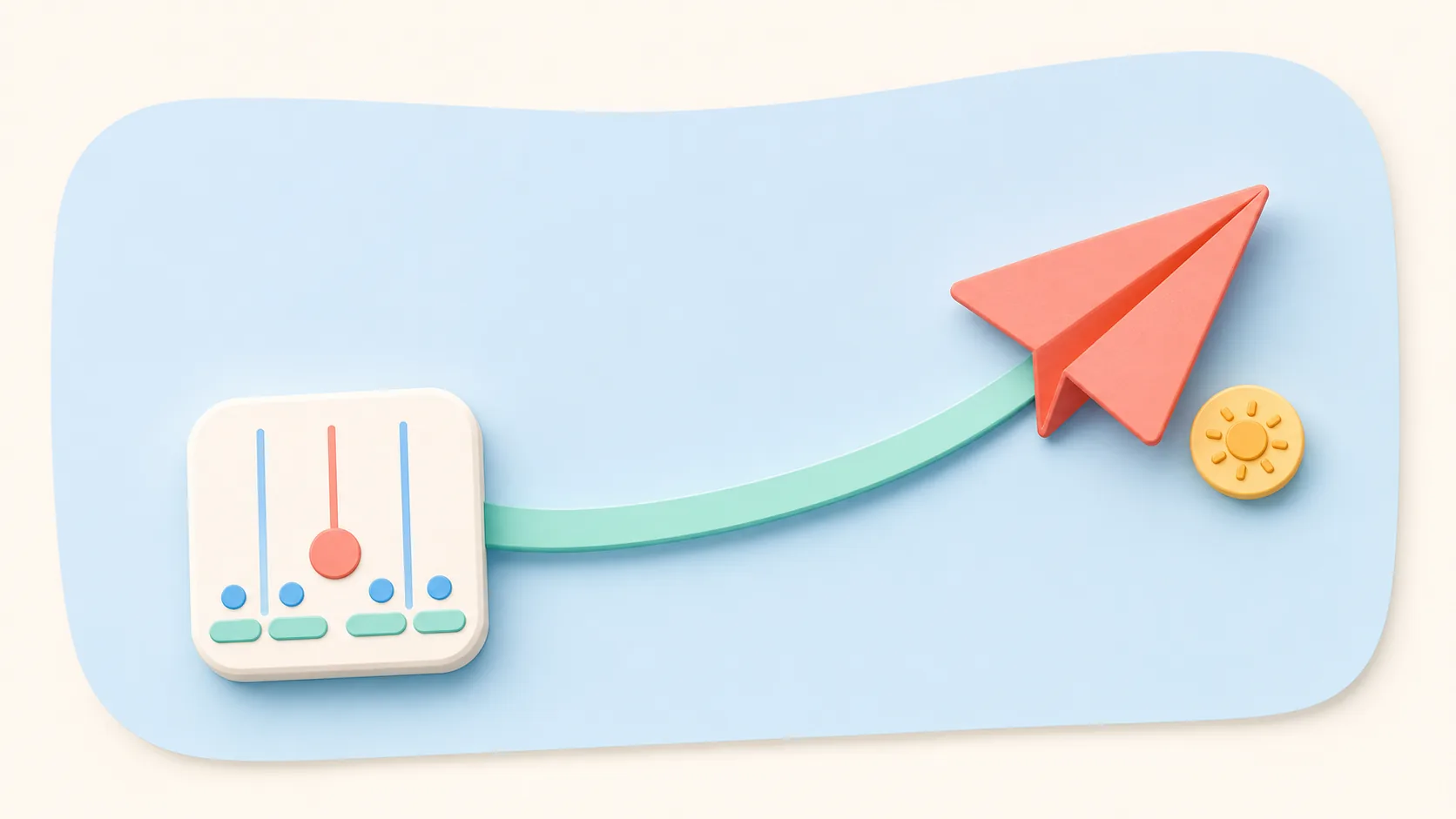 A completed rhythm-game tile being shared with a paper plane
