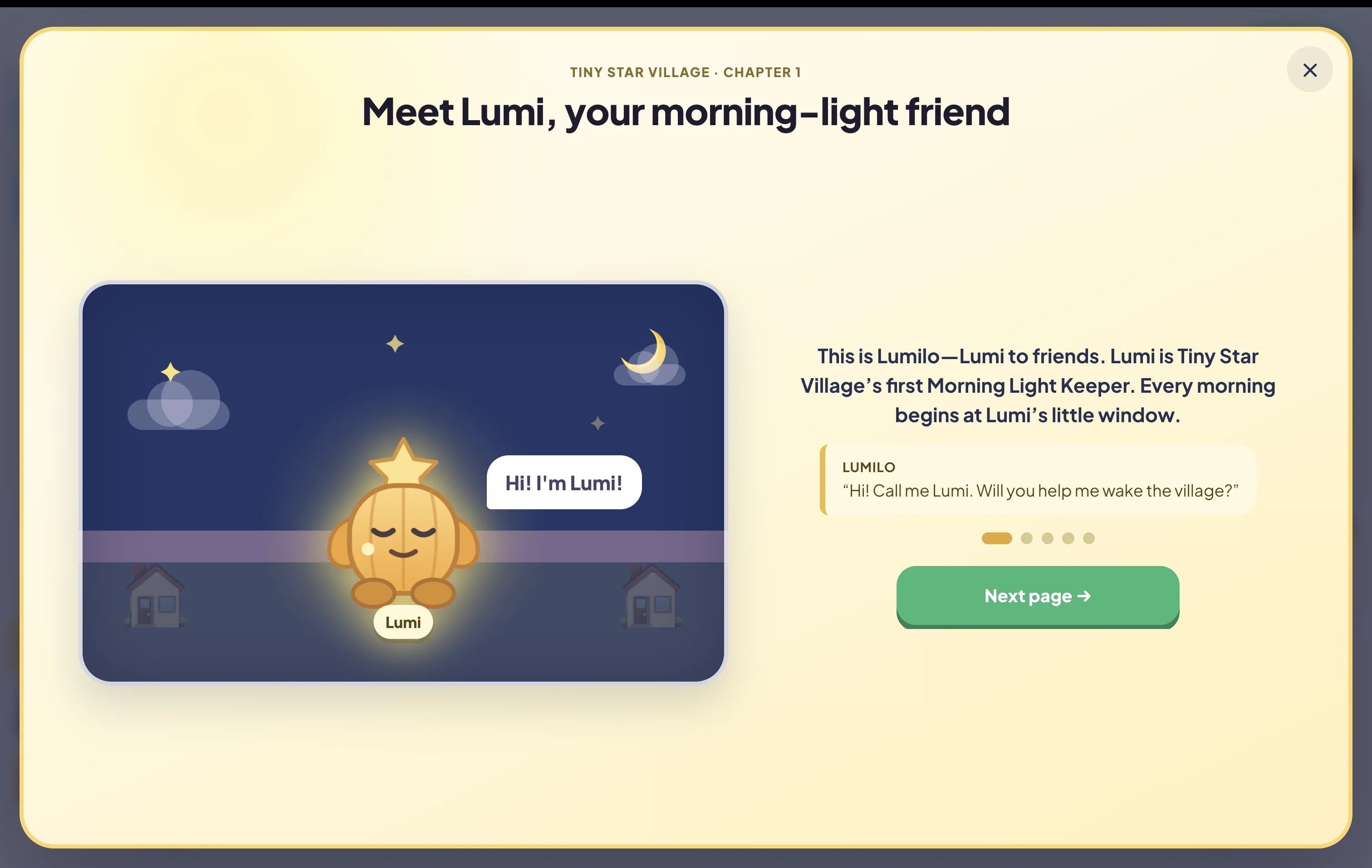 Lumi introduces the Tiny Star Village story