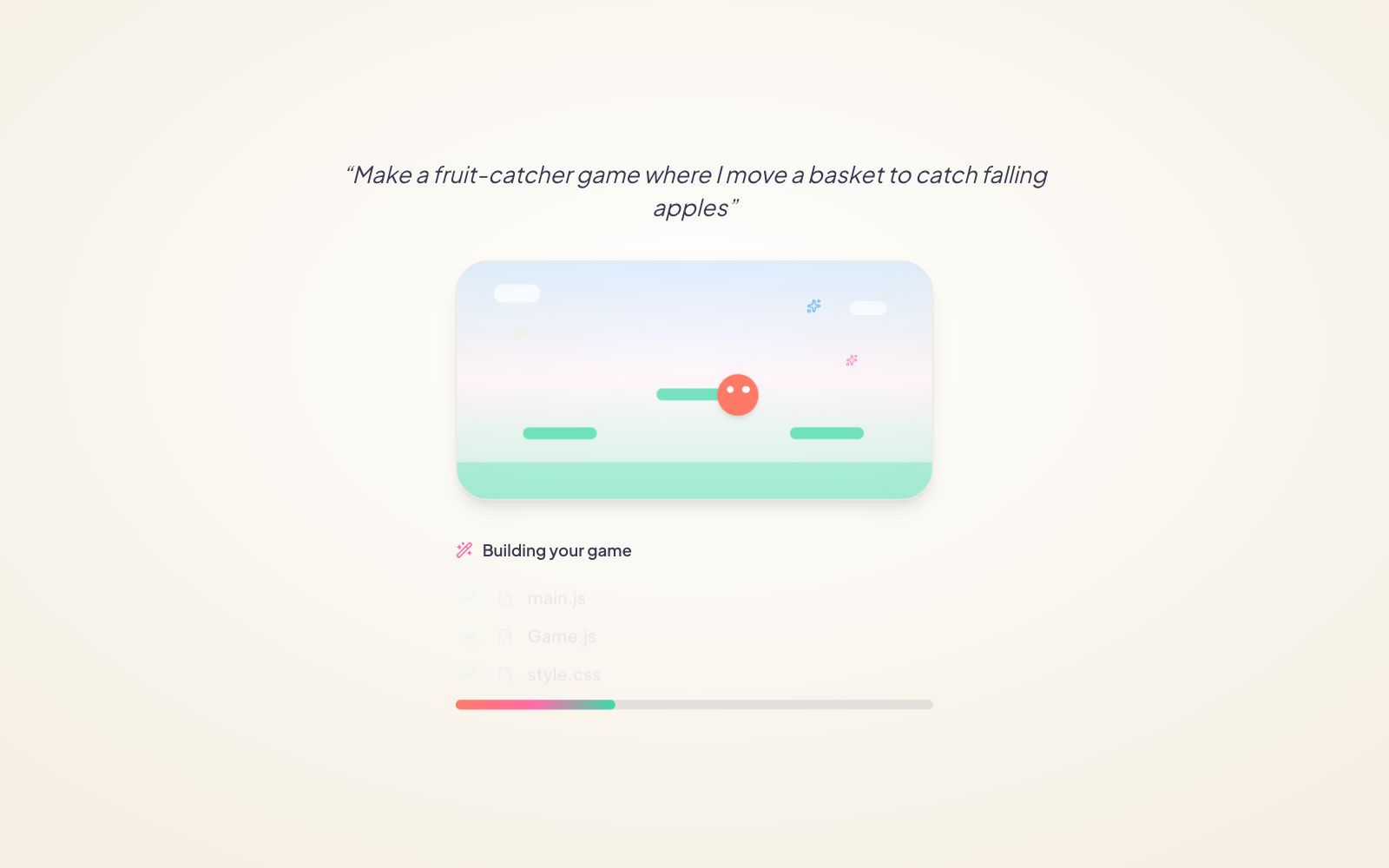 The playground building the game file by file
